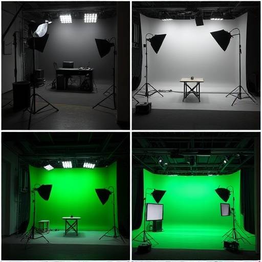 A montage of early studio setup photos showing growth and evolution.