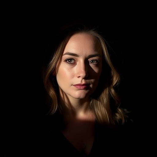 A moody and atmospheric portrait session in Studio Zeta, using dramatic shadows and a single light source.